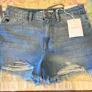 KanCan Light Blue Distressed Jean Shorts